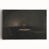 Dark Academia Wall Art - Candlelit Table Gothic Print - Moody Decor