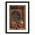 Dark Academia Wall Art - Vintage Gothic Skulls by the Window