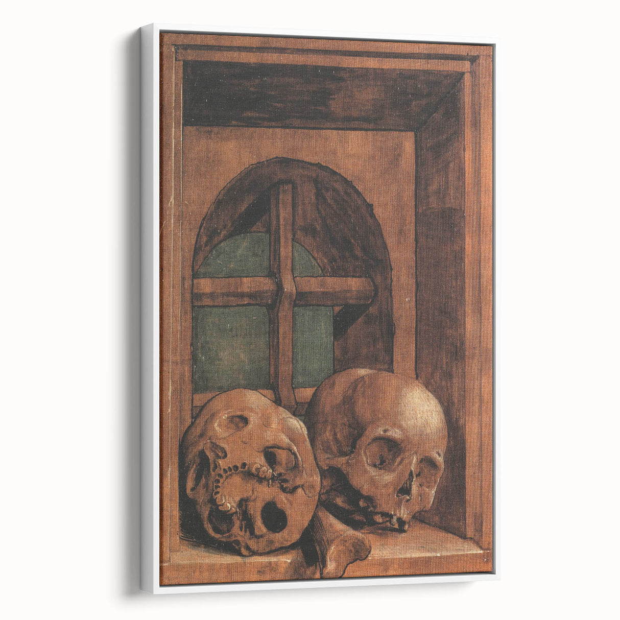Dark Academia Wall Art - Vintage Gothic Skulls by the Window