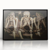 Dark Academia Wall Art - Three Skeletons Gothic Print - Moody Decor