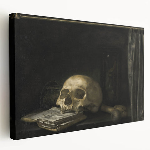 Dark Academia Wall Art: Gothic Skull Print for Moody Aesthetic Decor