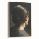 Dark Academia Wall Art - Vintage Gothic Woman in Profile from Behind