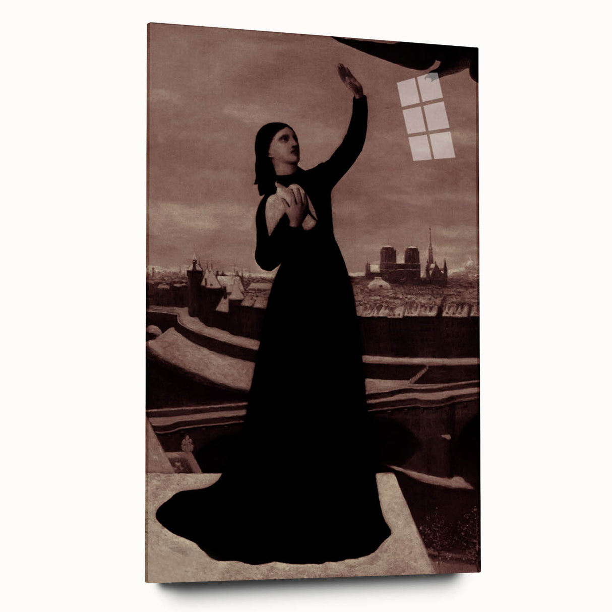 Dark Academia Wall Art - Vintage Gothic Print of Mysterious Woman in Black