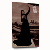 Dark Academia Wall Art - Vintage Gothic Print of Mysterious Woman in Black
