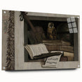 Dark Academia Wall Art – Still Life with Owl, Books, and Violin