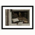 Dark Academia Wall Art – Still Life with Owl, Books, and Violin