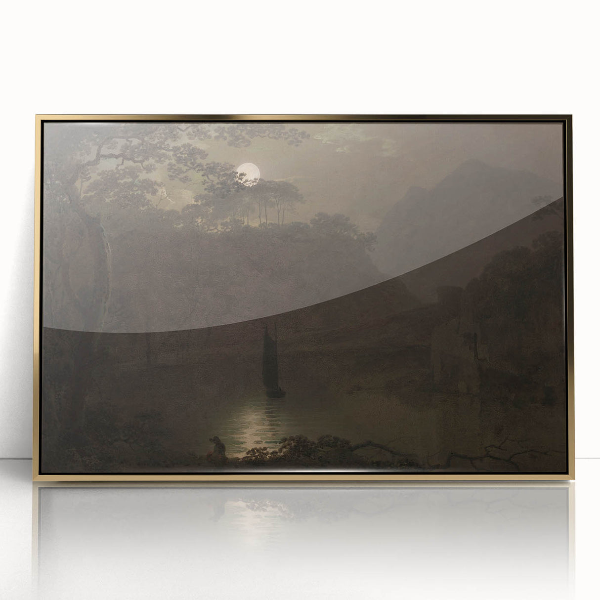 Dark Moody Wall Art - Atmospheric Moonlit Landscape for Timeless Decor