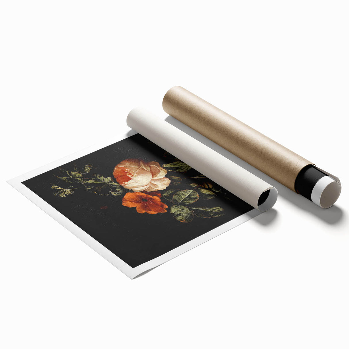 Dark Moody Wall Art - Timeless Floral Arrangement for Dramatic Decor