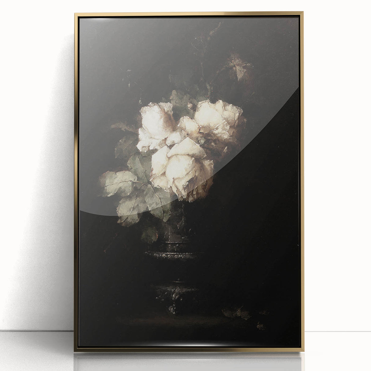 Dark Moody Wall Art - Timeless Floral Elegance in Dramatic Dark Tones