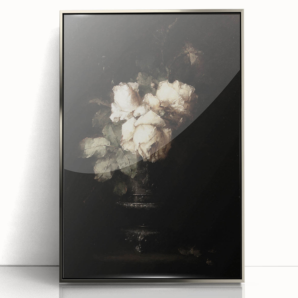 Dark Moody Wall Art - Timeless Floral Elegance in Dramatic Dark Tones