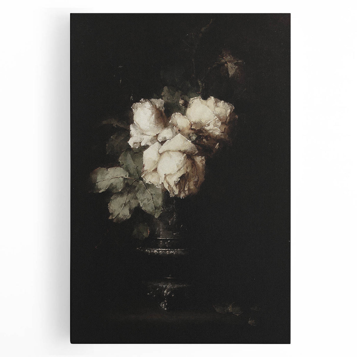 Dark Moody Wall Art - Timeless Floral Elegance in Dramatic Dark Tones