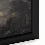Moody Art Prints - Moonlit Night Over Castle and Forest Landscape