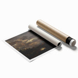 Moody Art Prints - Moonlit Night Over Castle and Forest Landscape