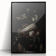 Dark Moody Wall Art - Elegant Still Life with Asparagus and Fruit
