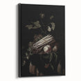 Dark Moody Wall Art - Elegant Still Life with Asparagus and Fruit