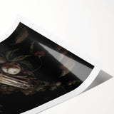 Dark Moody Wall Art - Elegant Still Life with Asparagus and Fruit