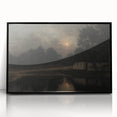 Dark Moody Wall Art: Moonlit Cottage by the Lake - Moody Art Print