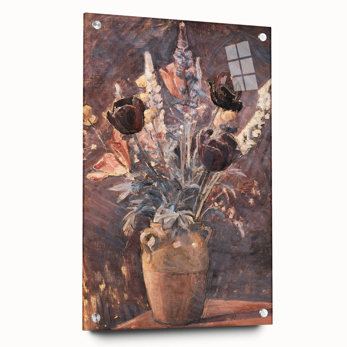 Rustic Floral Still Life - Warm Moody Flowers in a Vintage Vase