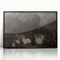 Dark Moody Wall Art | Serene Rabbit Gathering | Moody Animal Prints