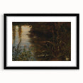 Dark Moody Wall Art | Reflections on Water with Lush Foliage | Nature Art