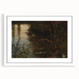 Dark Moody Wall Art | Reflections on Water with Lush Foliage | Nature Art