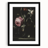 Dark Moody Floral Art - Elegant Flower Arrangement with Rich Lighting