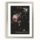 Dark Moody Floral Art - Elegant Flower Arrangement with Rich Lighting