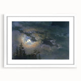 Dark Moody Wall Art - Atmospheric Moonlit Sky for Dramatic Interiors