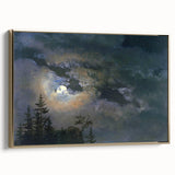 Dark Moody Wall Art - Atmospheric Moonlit Sky for Dramatic Interiors