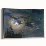 Dark Moody Wall Art - Atmospheric Moonlit Sky for Dramatic Interiors