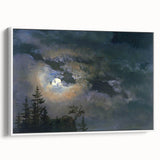Dark Moody Wall Art - Atmospheric Moonlit Sky for Dramatic Interiors