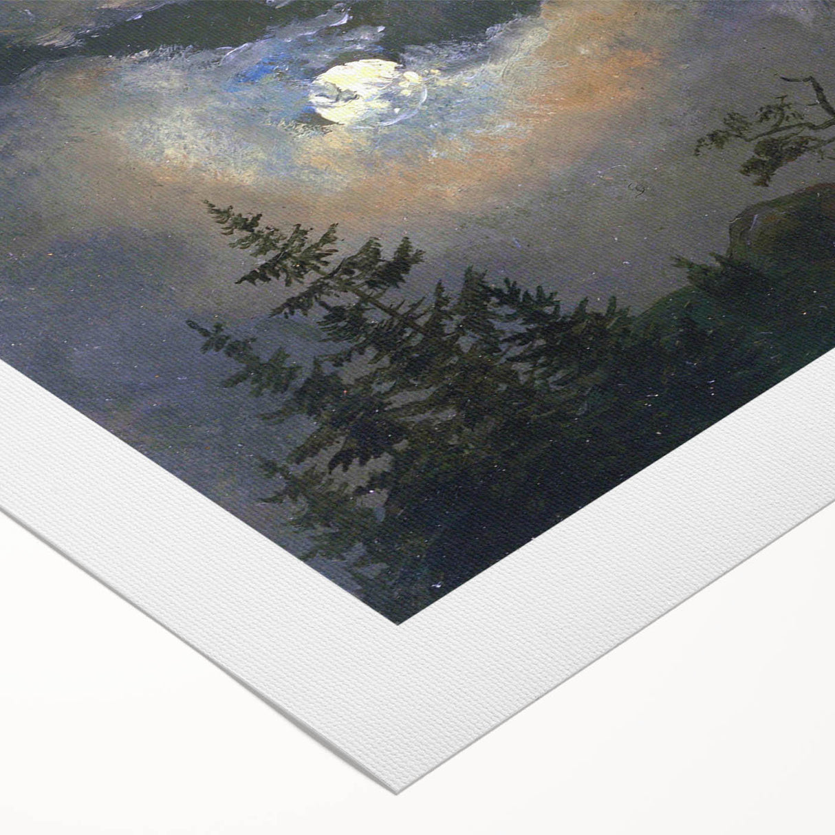 Dark Moody Wall Art - Atmospheric Moonlit Sky for Dramatic Interiors