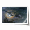Dark Moody Wall Art - Atmospheric Moonlit Sky for Dramatic Interiors