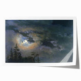 Dark Moody Wall Art - Atmospheric Moonlit Sky for Dramatic Interiors