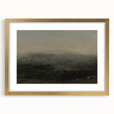 Dark Moody Landscape Art - Serene Atmospheric Hills for Timeless Decor