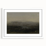 Dark Moody Landscape Art - Serene Atmospheric Hills for Timeless Decor