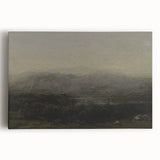 Dark Moody Landscape Art - Serene Atmospheric Hills for Timeless Decor