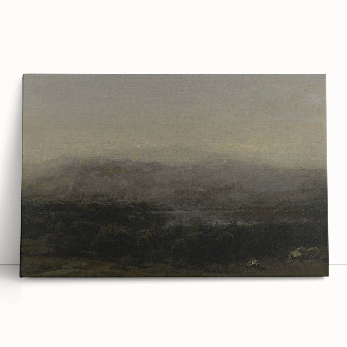 Dark Moody Landscape Art - Serene Atmospheric Hills for Timeless Decor