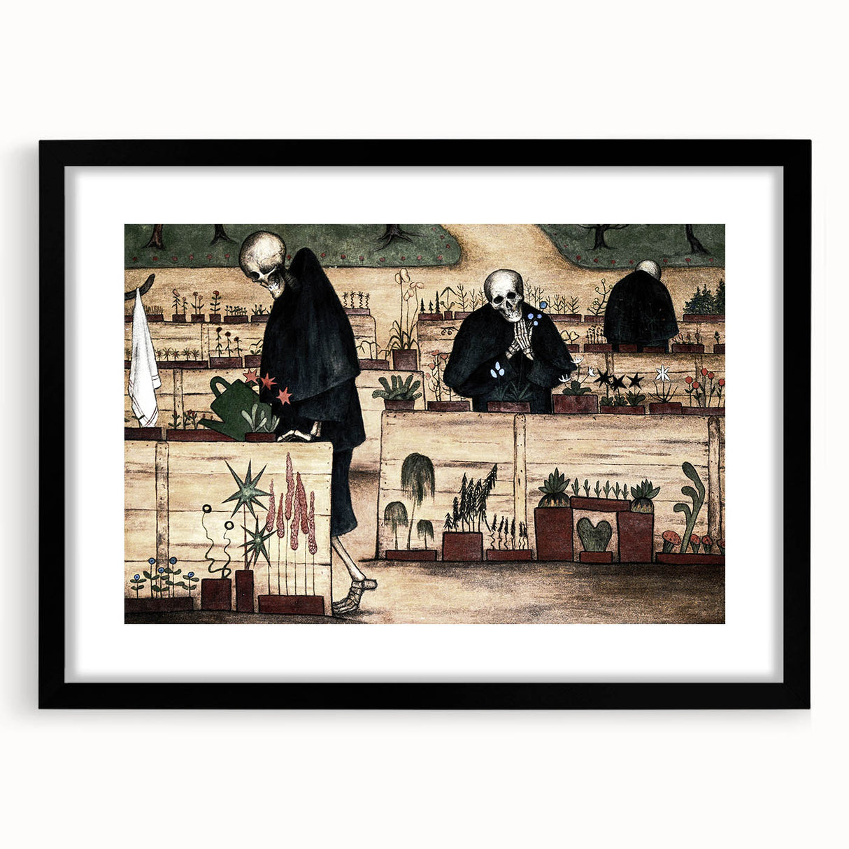 Dark Moody Wall Art - Garden of Skulls - Dramatic Art Prints