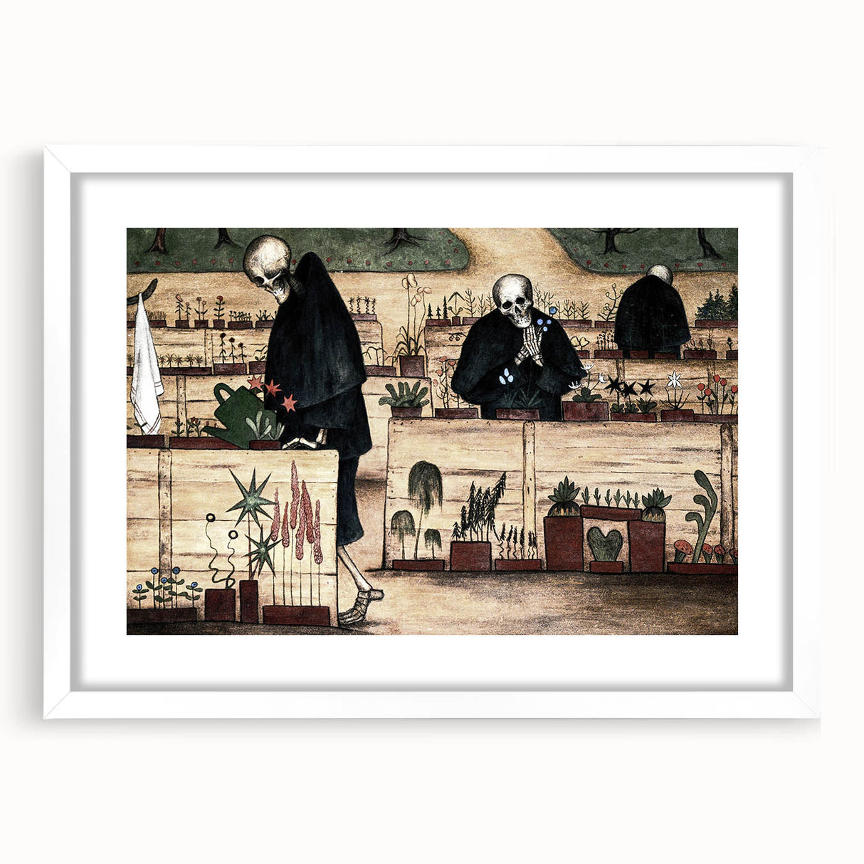 Dark Moody Wall Art - Garden of Skulls - Dramatic Art Prints