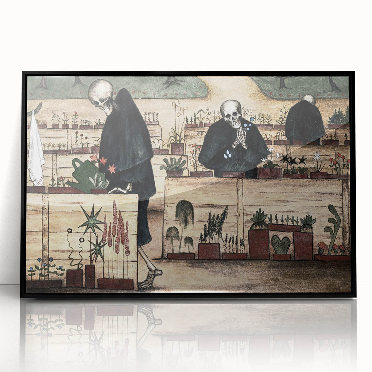 Dark Moody Wall Art - Garden of Skulls - Dramatic Art Prints