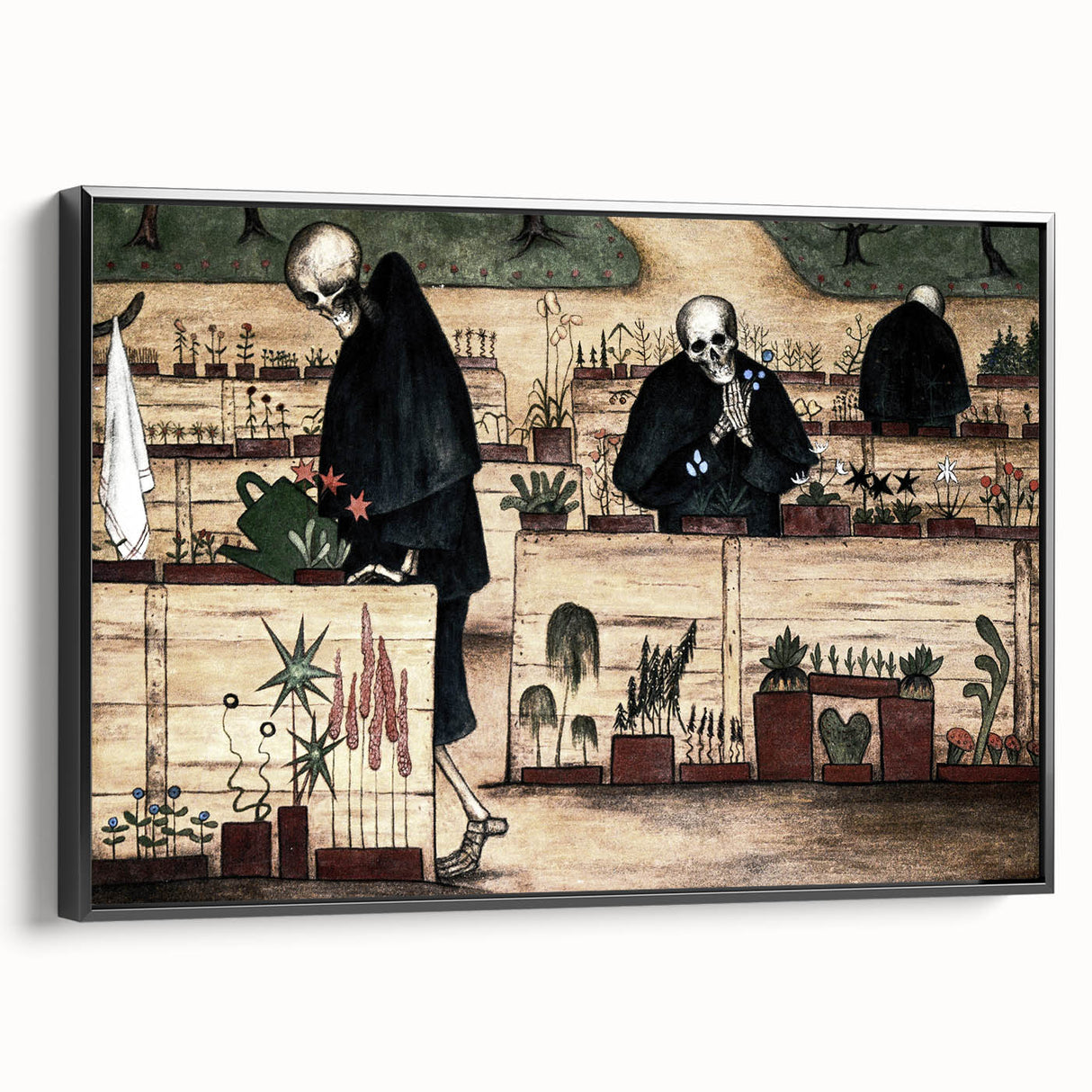 Dark Moody Wall Art - Garden of Skulls - Dramatic Art Prints