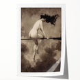 Dark Moody Wall Art | Vintage Nude on Broomstick | Moody Art Prints