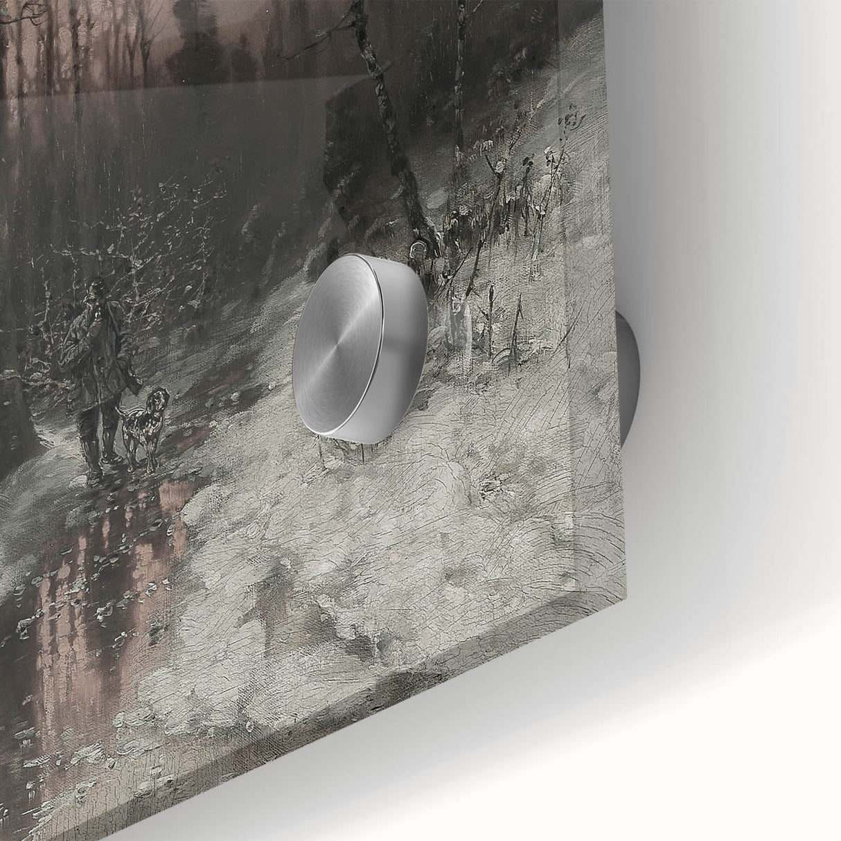 Dark Moody Winter Scene: Snowy Forest Walk Wall Art for Interiors