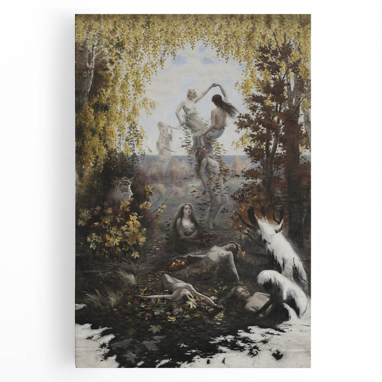 Dark Moody Wall Art | Enchanting Nymphs in Nature | Dramatic Art Prints