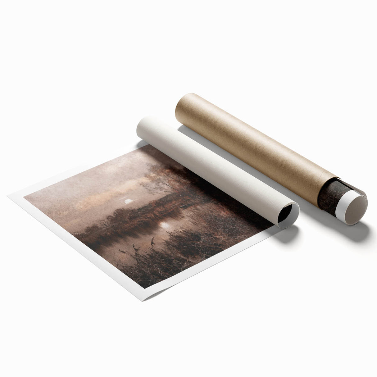 Dark Moody Wall Art - Twilight River Scene - Timeless Dark Prints