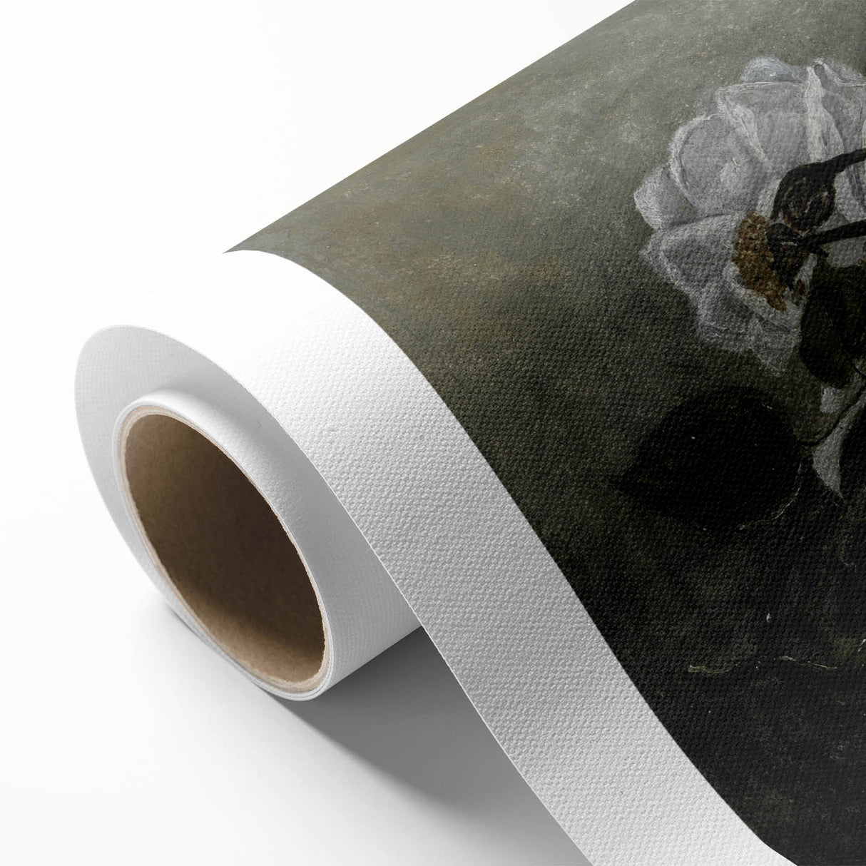 Moody Art Prints - Dramatic White Roses with Dark Green Foliage