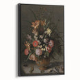 Dark Moody Wall Art - Elegant Floral Arrangement with Rich Dark Tones