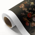 Dark Moody Wall Art - Elegant Floral Arrangement with Rich Dark Tones