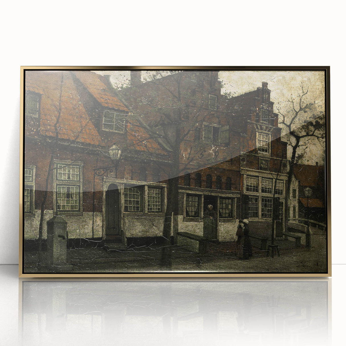 Timeless Dark Prints - Historic Street Scene with Rustic Charm